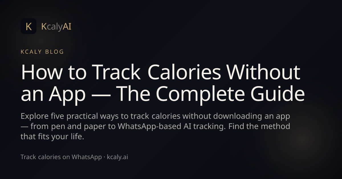 How to Track Calories Without an App — The Complete Guide | Kcaly AI ...